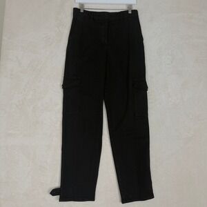 Aritzia Wilfred Free Black Cargo Pants Women's Size 8 Utility Button Tab Ankle